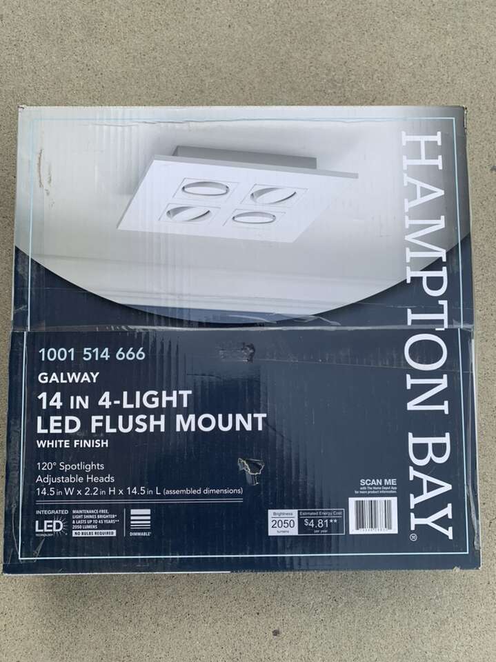 Hampton Bay Galway 9.2 Watt White LED Flush Mount