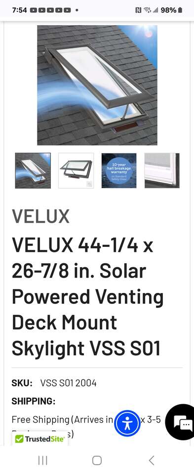 Velux Solar Powered Venting Sky Light