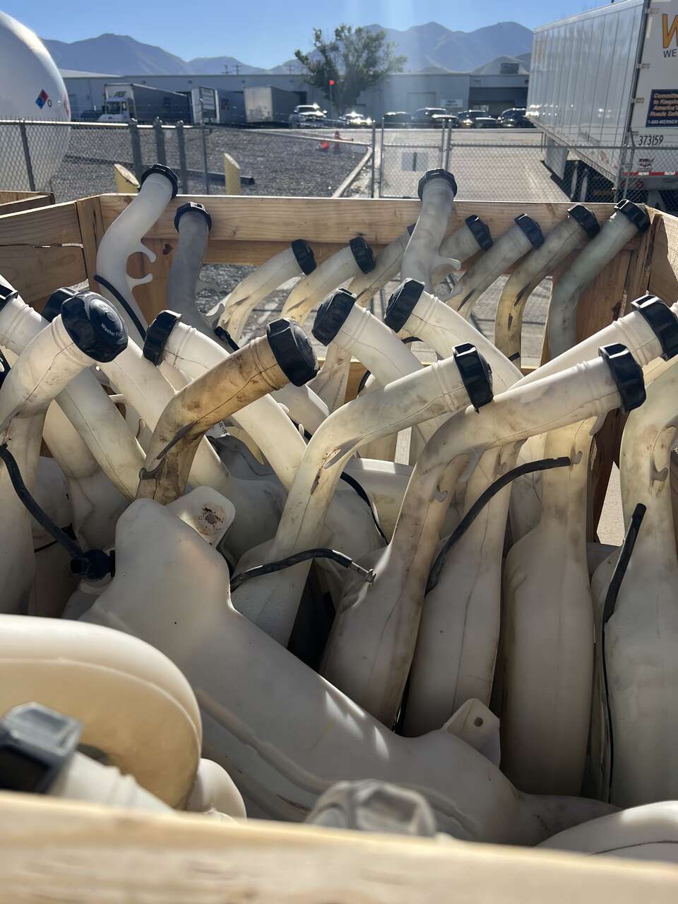 Freightliner wash fluid bottle