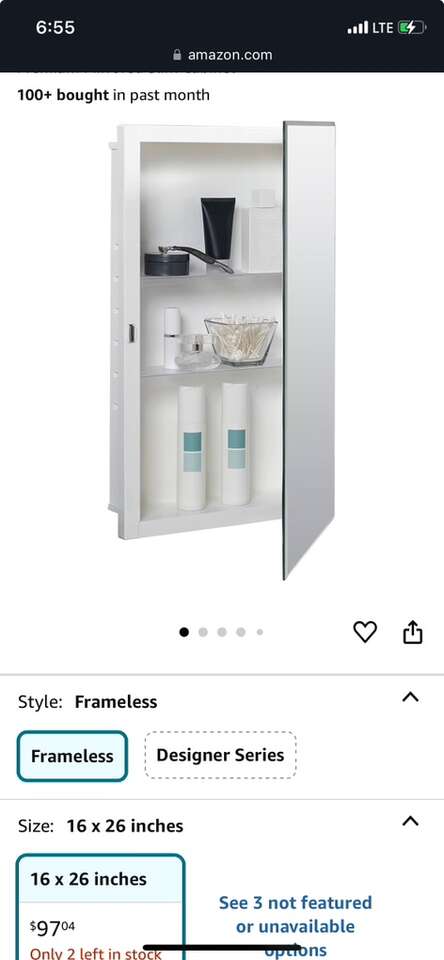 Medicine Cabinet With Mirror 16 W X 26 H, Brand Ne