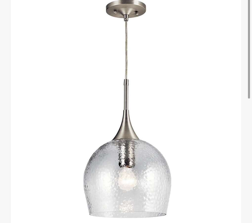 17 Kichler Sloane Brushed Nickel Glass Pendant