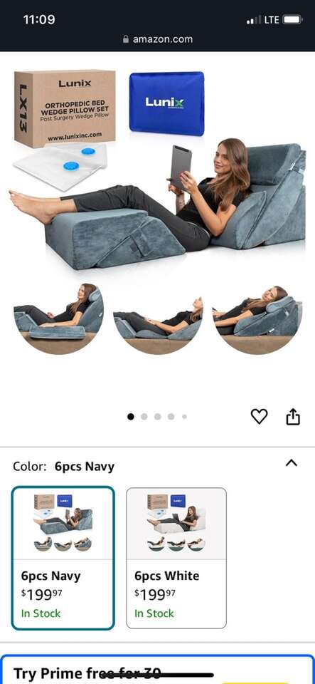 6pcs Ortho Bed Wedge Pillow Set, Navy