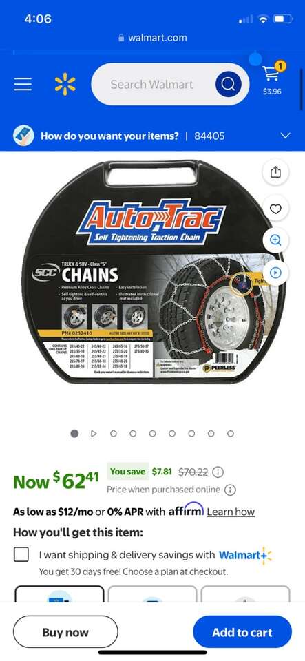 Peerless Chains Light Truck/SUV Tire Chains, New