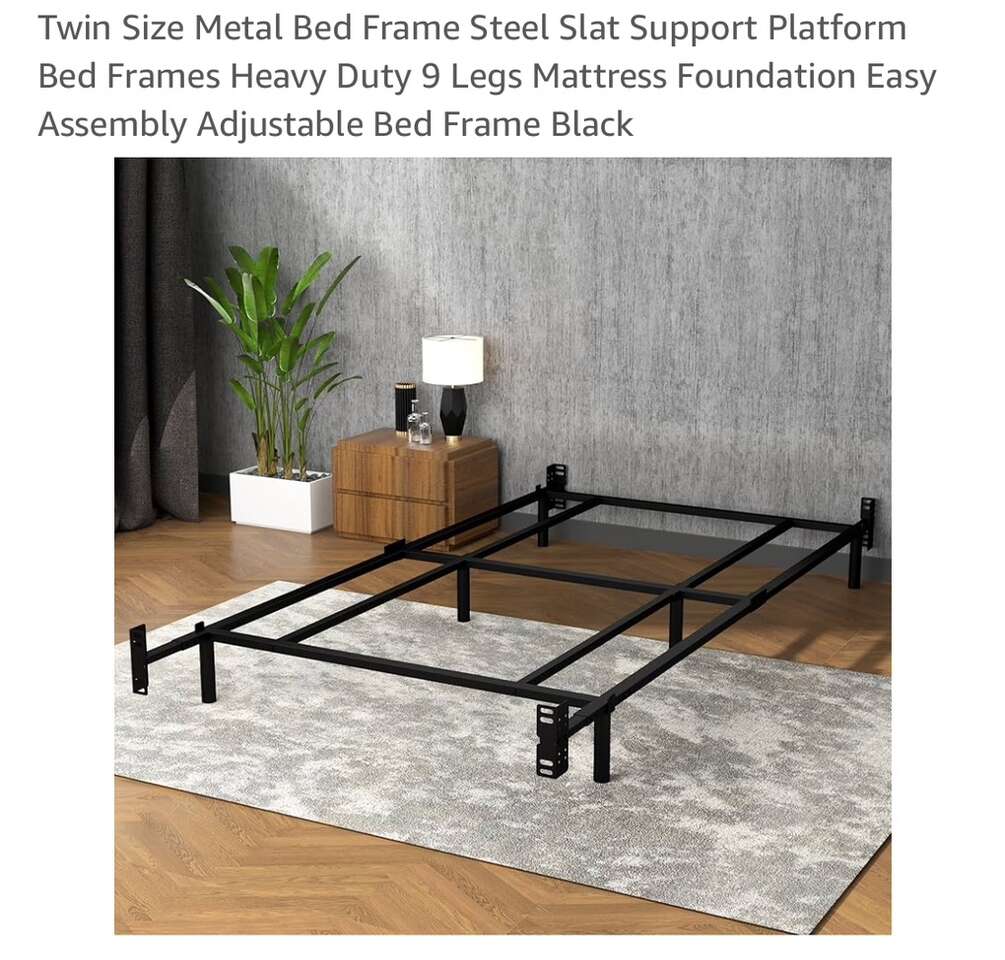 Twin Metal Bed Frame Steel Slat Support Platform