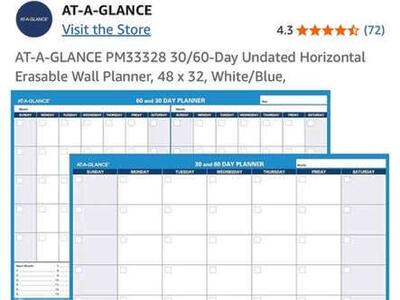 Erasable Two-sided Wall Planner Calendar, X-large