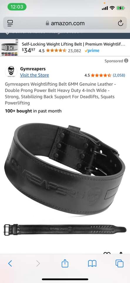 Gymreapers Genuine Leather Powerlifting Large, 6mm