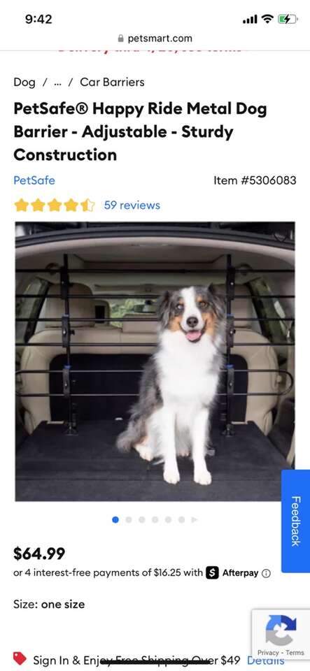 PetSafe Happy Ride Metal Dog Barrier,  Adjustable