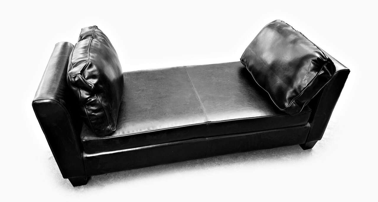 Black Leather Settee Sofa Furniture