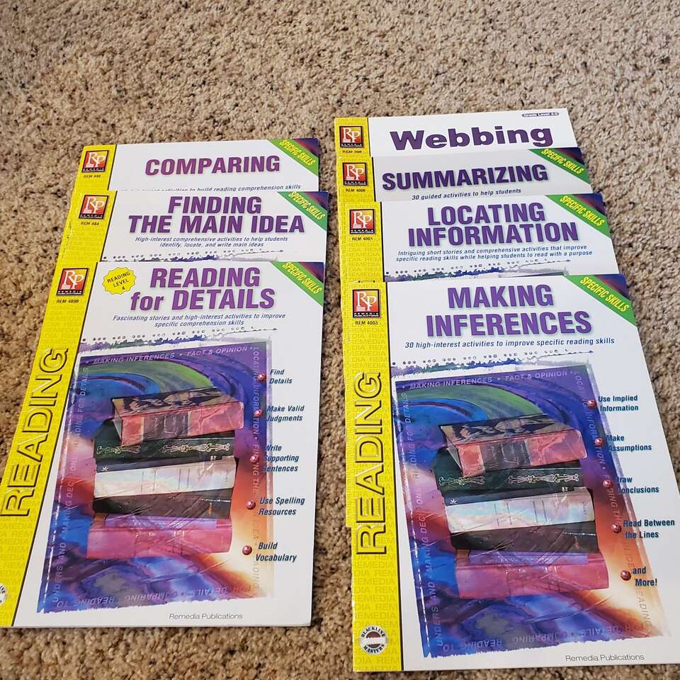 8 Reading Workbooks Grades 4-6 Homeschool