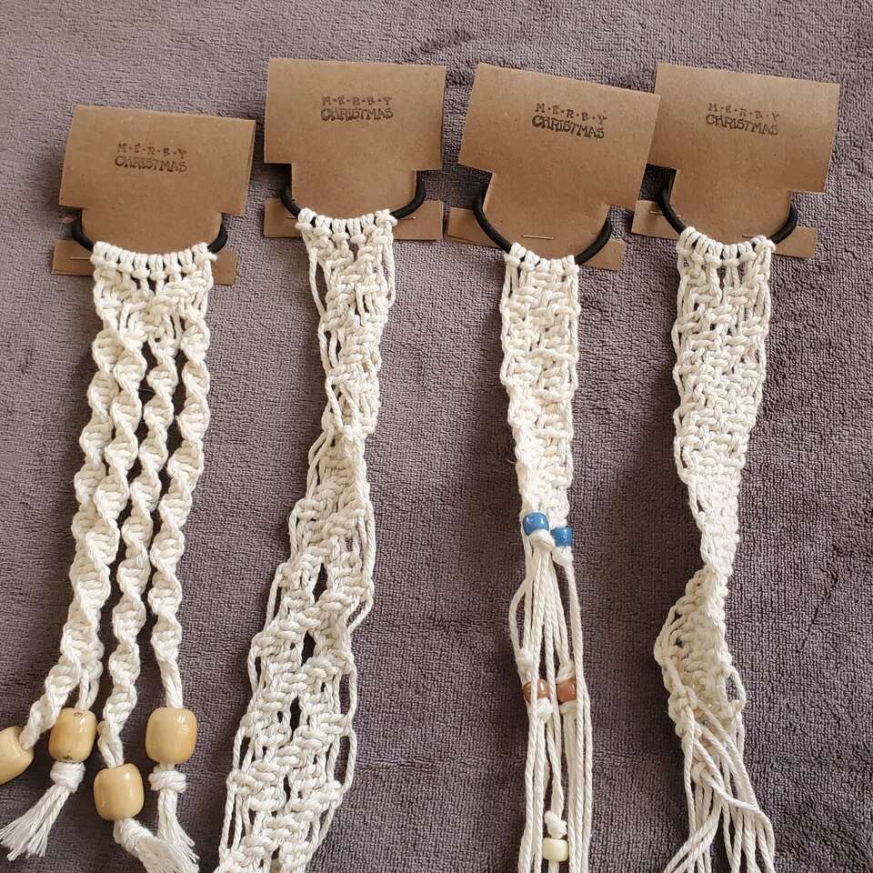 Boho Macrame Hair Ties Christmas Stocking Stuffers