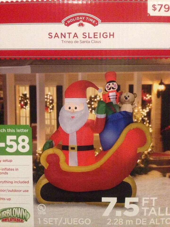 Santa Sleigh Inflatable Lawn Ornament