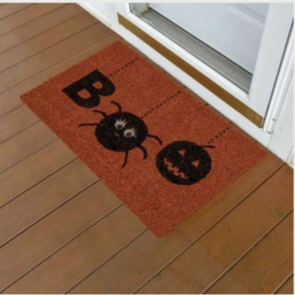 Halloween coir BOO mat new