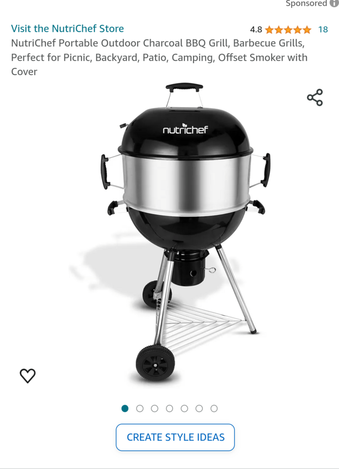 New in box nutrichef charcoal grill $60 $$180 on Amazon