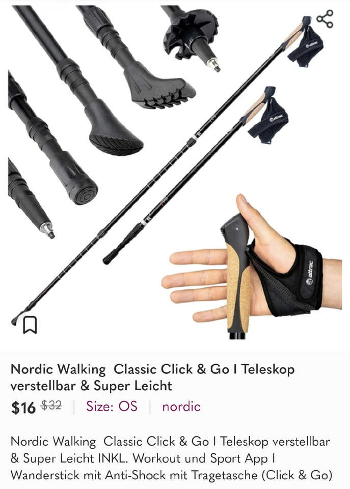 New in box hiking sticks