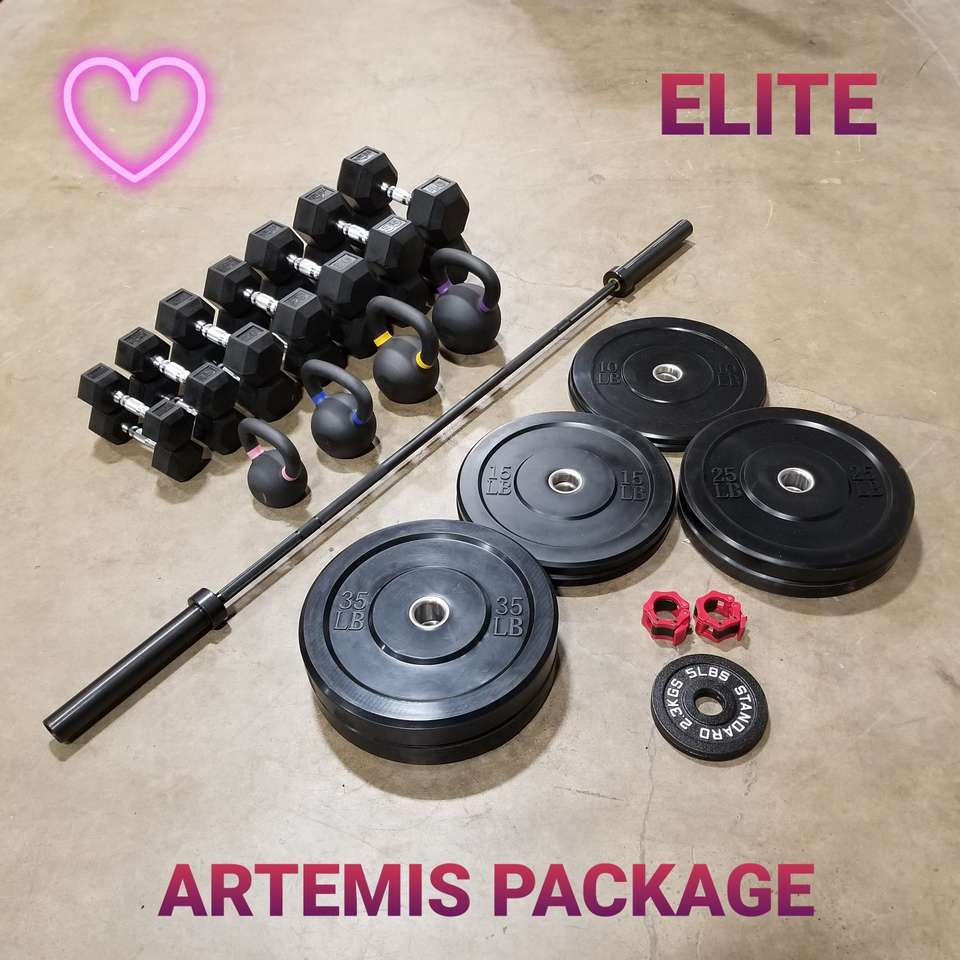 Bar/Bumpers Dumbbells & Kettlebell Artemis Elite