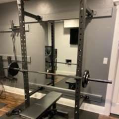 Wall Mount Squat Rack and Black Oxide Barbell