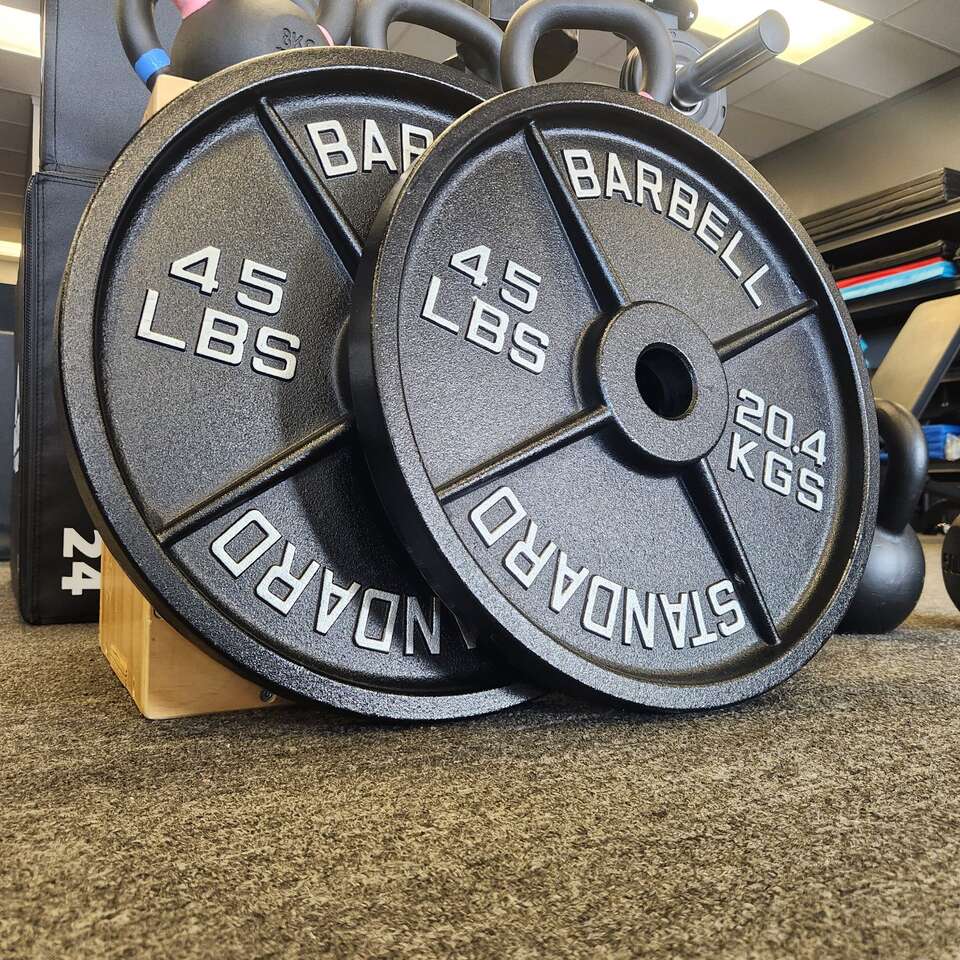 2 Pair Black Skinny Standard Olympic Plates