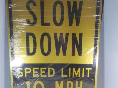 "Slow Down - Speed Limit 10 MPH" Sign By SmartSign | 18" x 24" 3M High Intensity Grade Reflective Aluminum