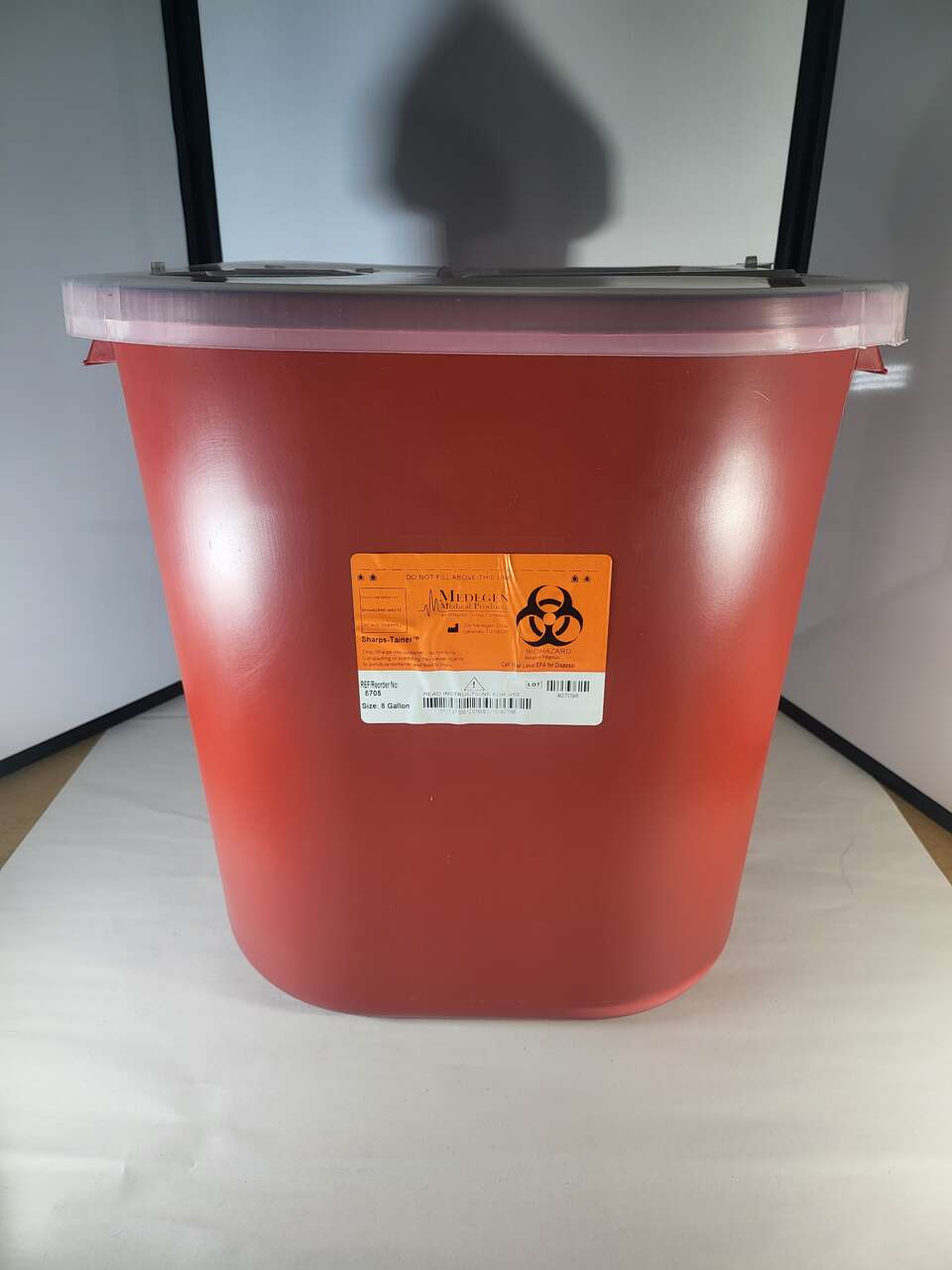 Medegen Medical Sharps-Tainer Case 8705 Container, 8 Gallons, Red, 10/Case