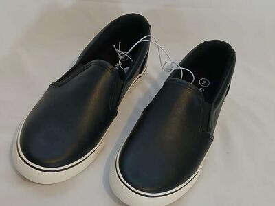 Black Slip On Shoes, New Size 2
