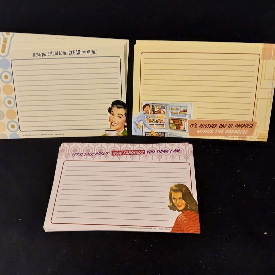 Sassy Recipe Cards, $0.25