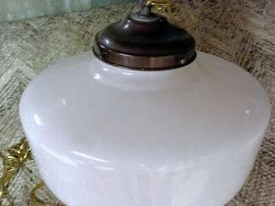 1970's swag plug in hanging lamp with chain