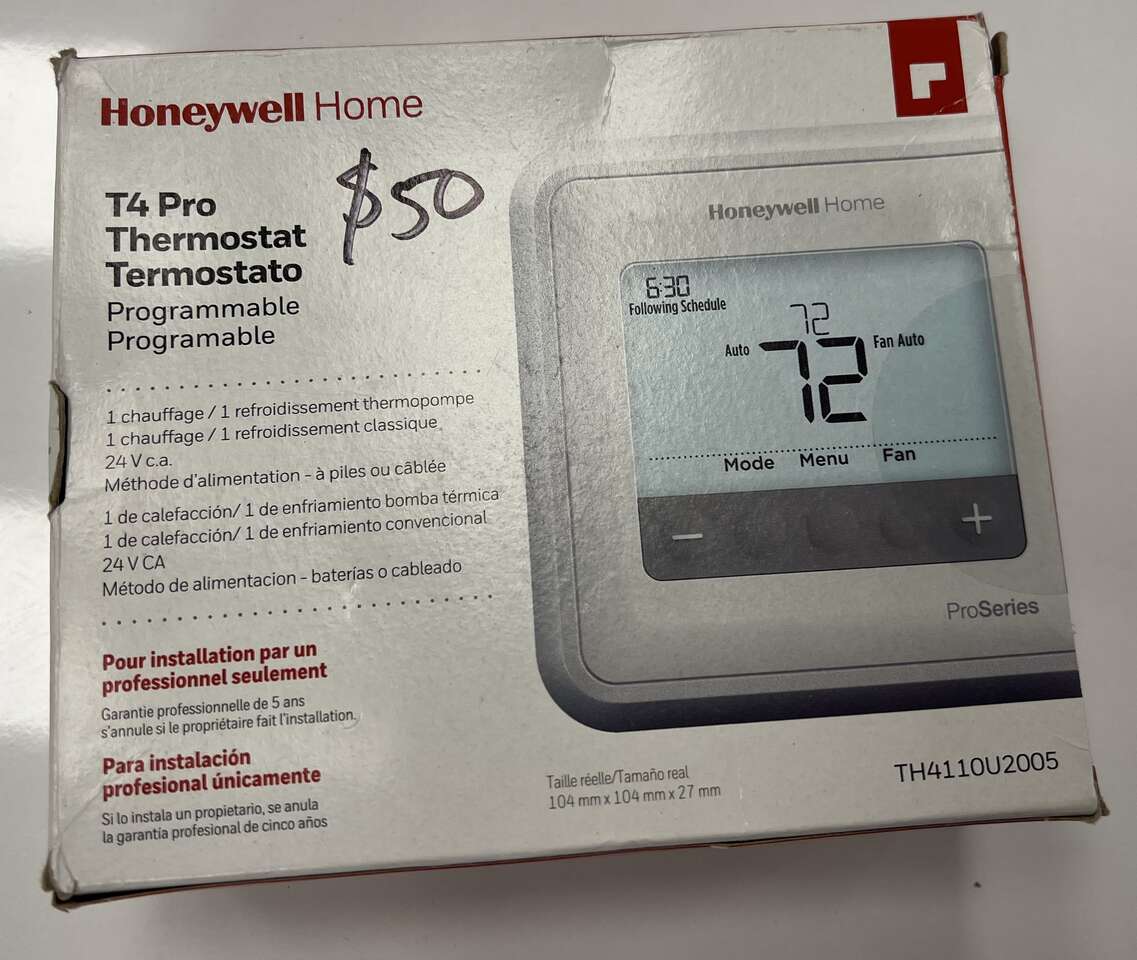 2 Brand-new Honeywell Home T4 Pro Thermostats Programmable