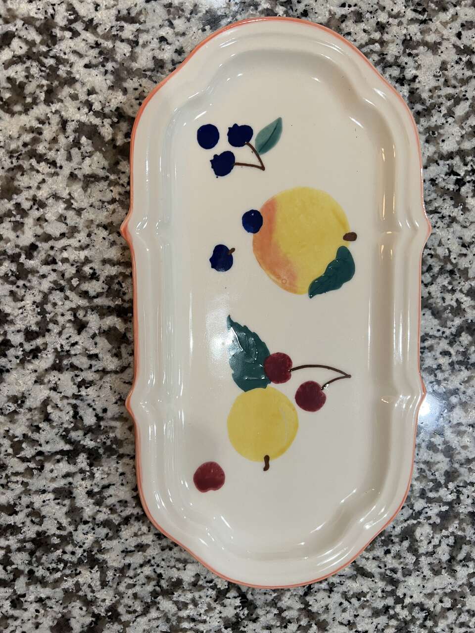 Vibrant Vintage Hartstone Fruit Tray – $30