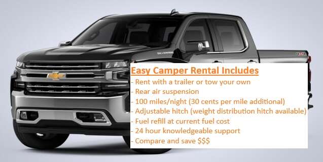 Truck or Truck and Travel Trailer Rental - Easy Camper Rental