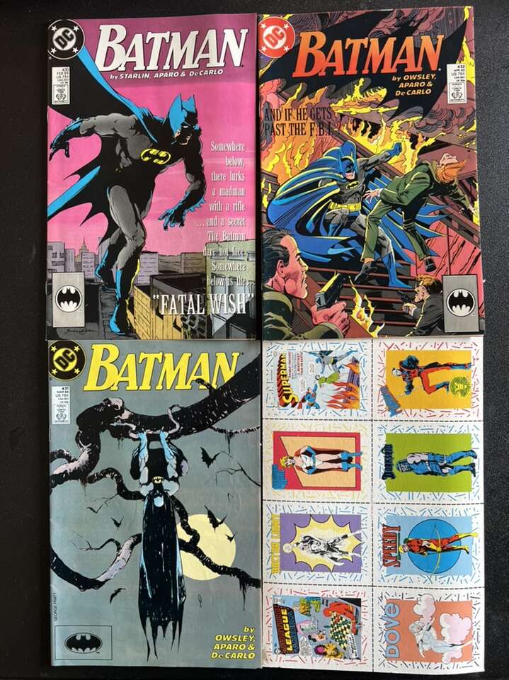 Batman Comics 3 Pack 430 431 432 Plus Cards 1989
