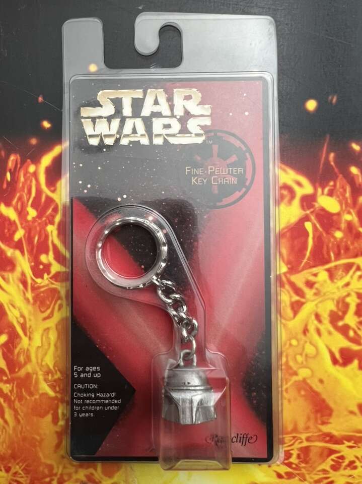 Star Wars Boba Fett Helmet Keychain Pewter 1997