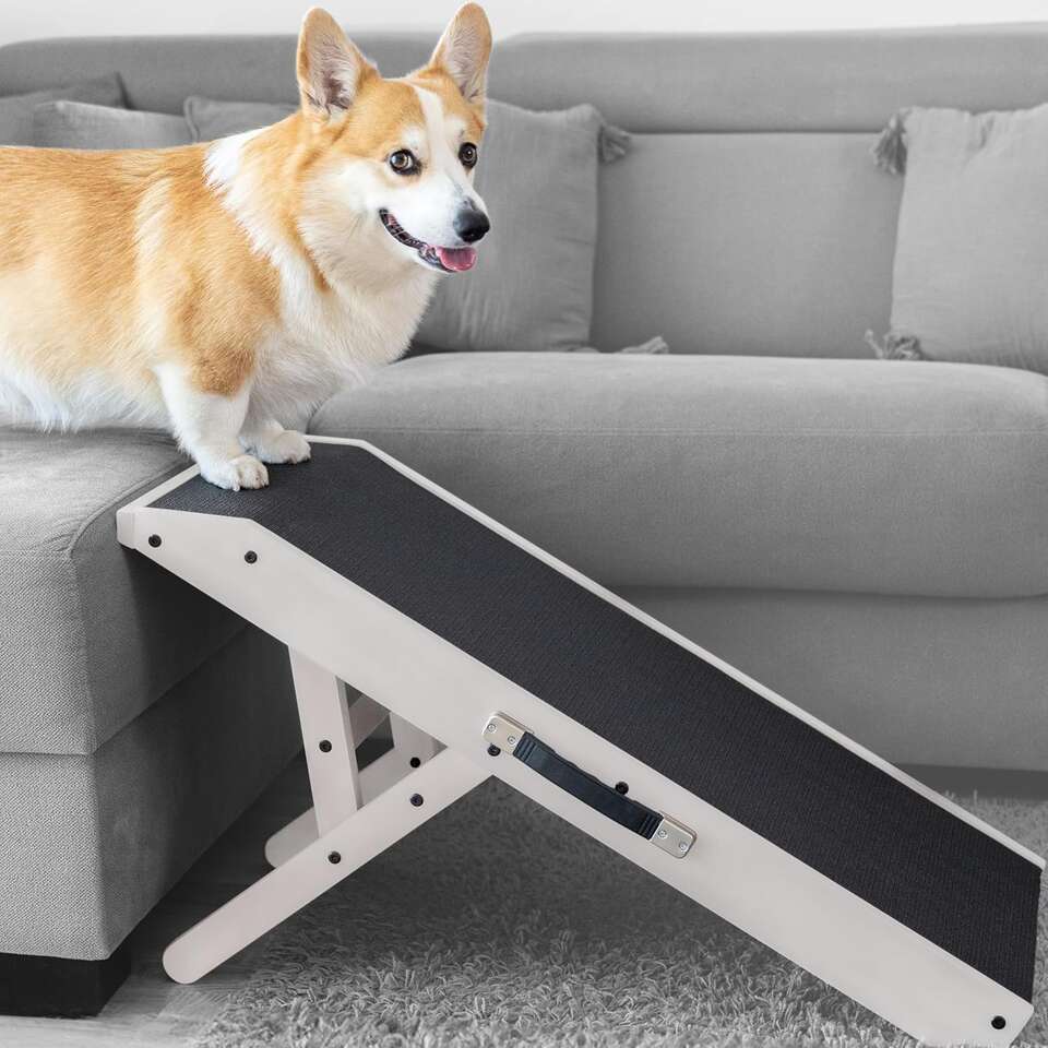 Dog ramp– Non-Slip, Foldable Dog ramp – Supports up to 200lbs – Adjustable 7'' to 20'