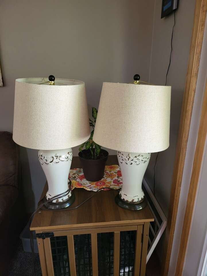 White Ceramic Table Lamps (Set of 2)