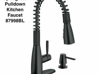 SAVE >90%! New MOEN Springvale Pull-down Kitchen Faucet - Matte Black - PowerBoost