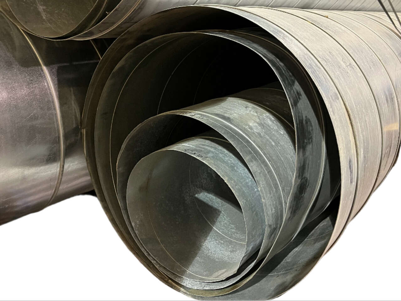 85% OFF! NEW 24 ga. Galvanized Steel Spiral HVAC Duct Pipe - 8", 10", 14", 16" diameters - 5' - 11' lengths - Lot Sales