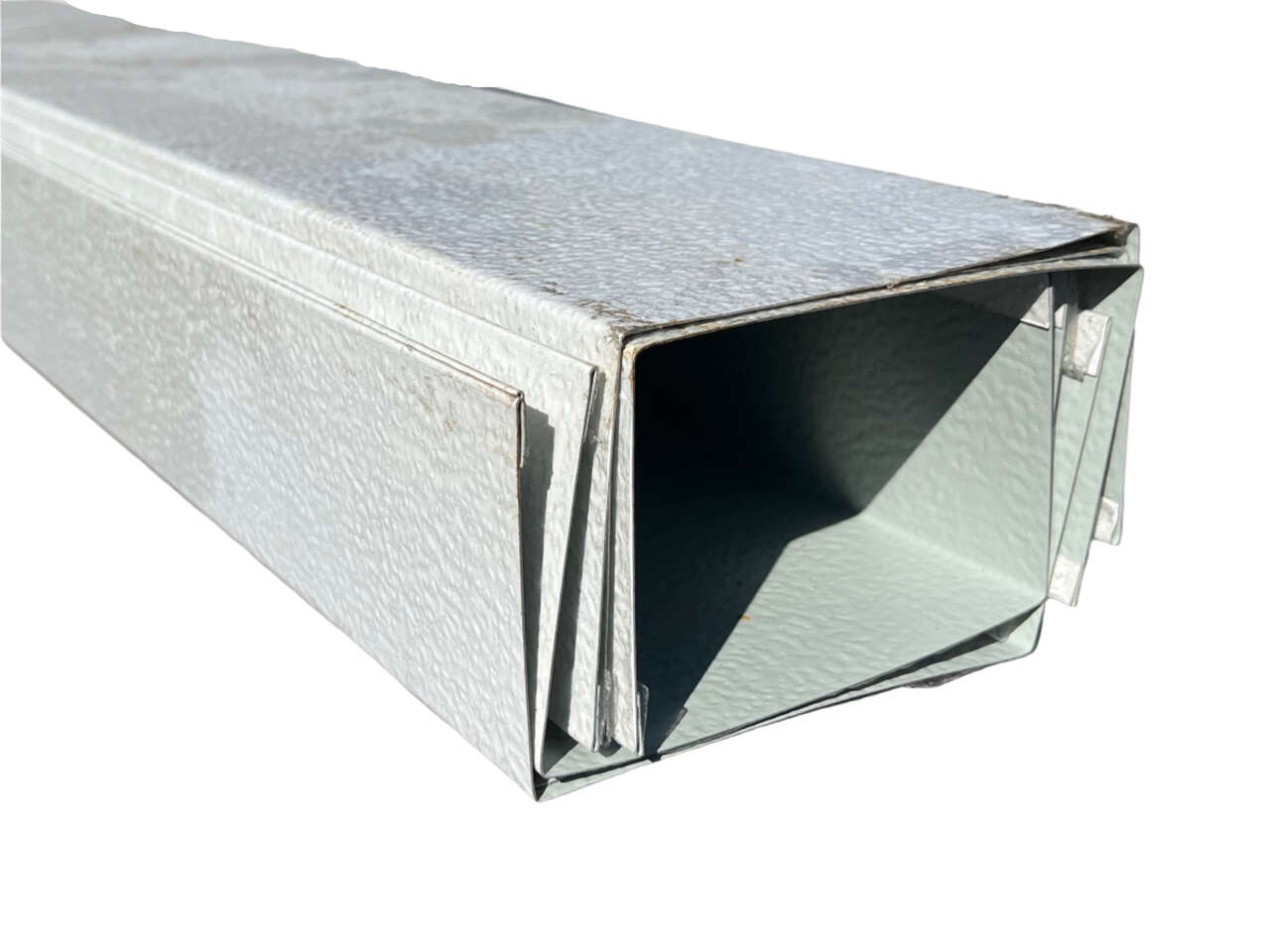 85% OFF!! NEW Sheet Metal C-Channel / Flashing - 5.5 in. Wide - 1.3 mm Thick - Painted White Textured Steel - Teardrop Hems