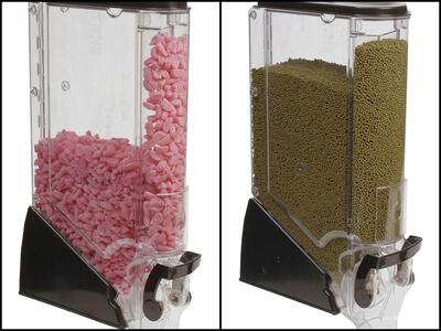 85% OFF!! - Gravity Bins / Bulk Food Dispensers - 4" & 6" wide - Multi-bin Racks too - Excellent Condition