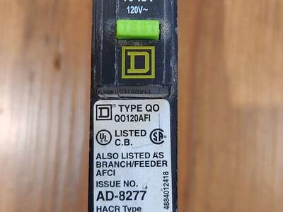 Square D Plug-In 120 V 20 A 1 Pole Circuit Breaker