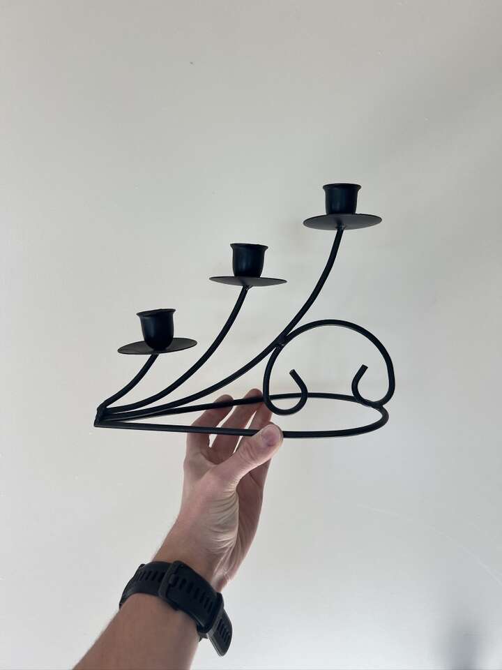 Black Metal Taper Candle Holder