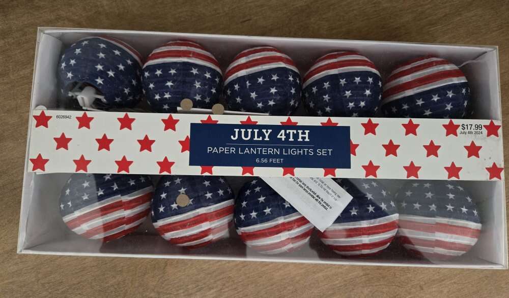 Patriotic Paper Lantern Lights Set