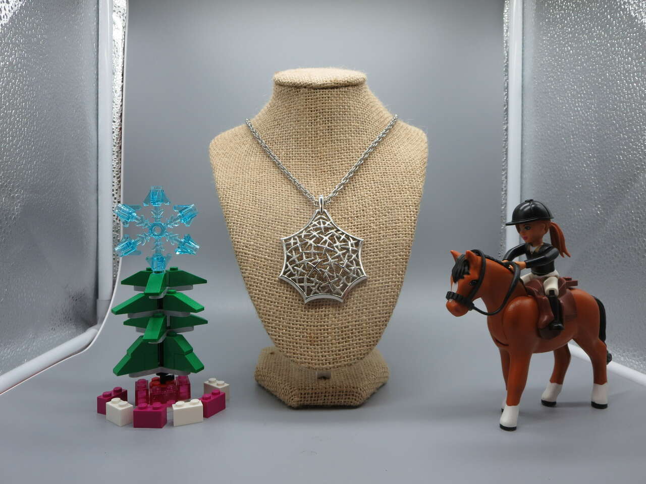 Vintage silver crown trifari modernist pendant