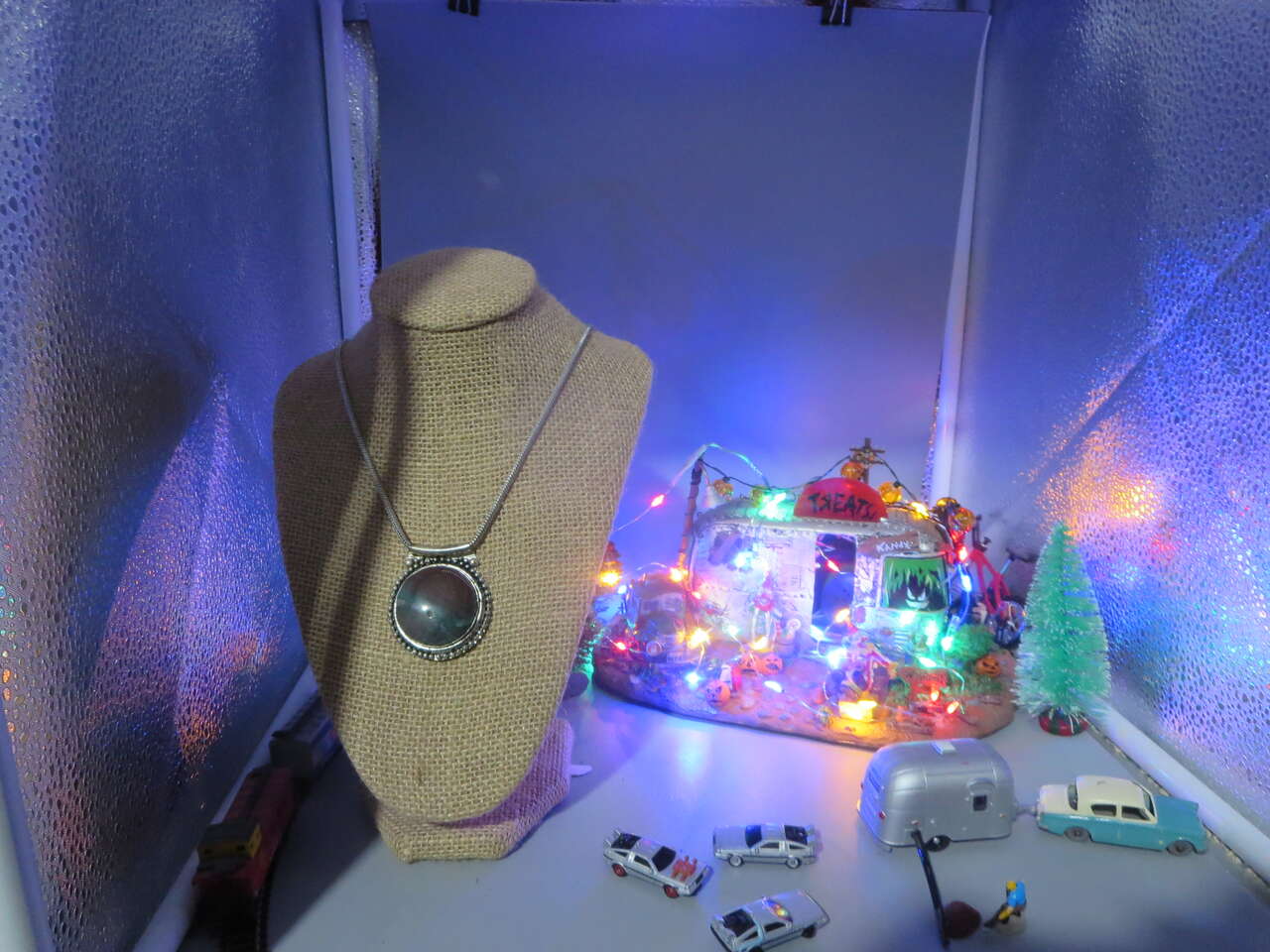 Vintage Ocean Jasper Cabochon Pendant Roung Huge