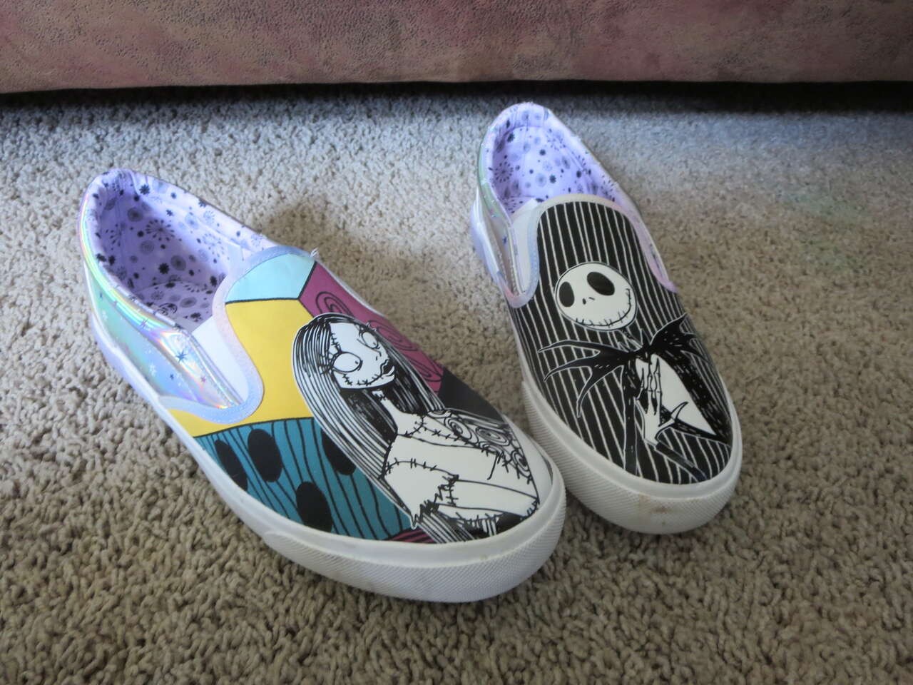 Disney Nightmare Before Christmas Slip on Shoes Jack & Sally Size 9.5
