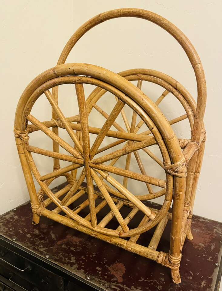MCM Rattan Magazine Rack