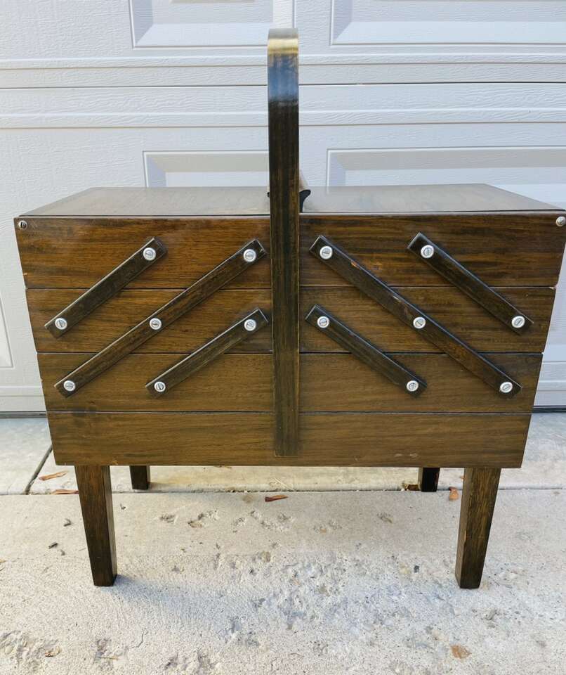 Vintage Mcm Singer Sewing Box Furniture