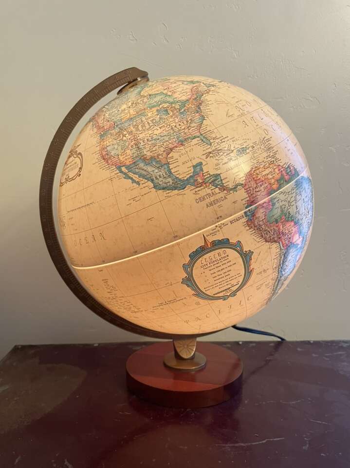 Vintage Illuminated Replogle Globe