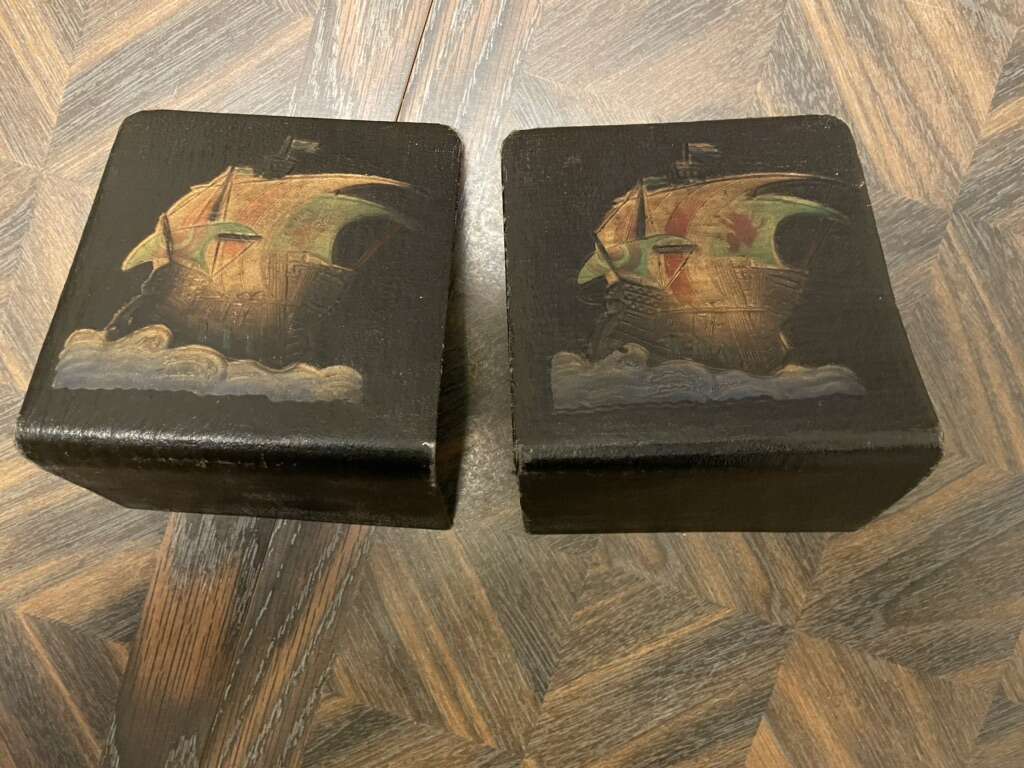 Antique Leather Bookends