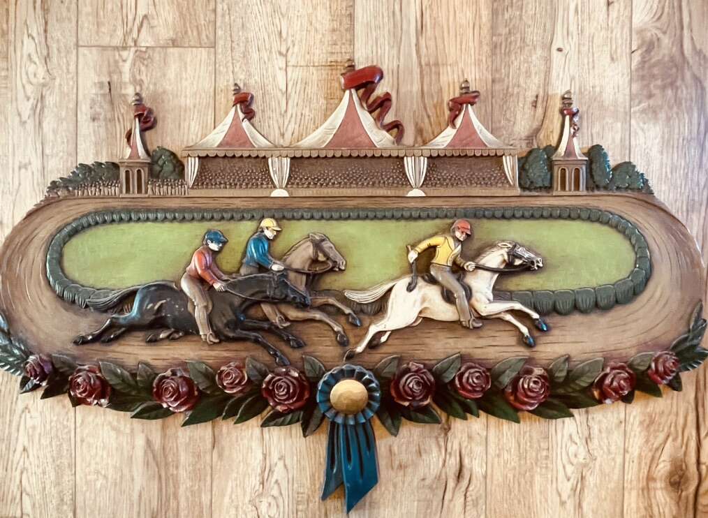 Vintage Syroco Horse Derby Wall Plaque
