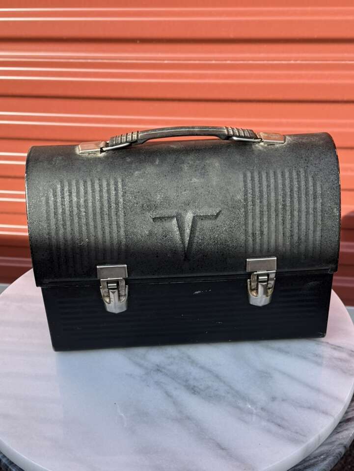 vintage Black Dome Top Lunch Box