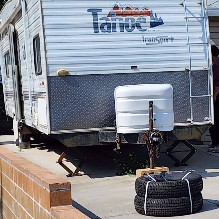 New installed on site trailer tires